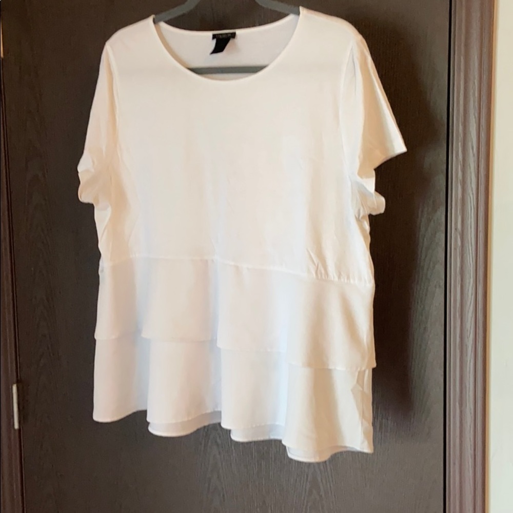 White flowy layered blouse